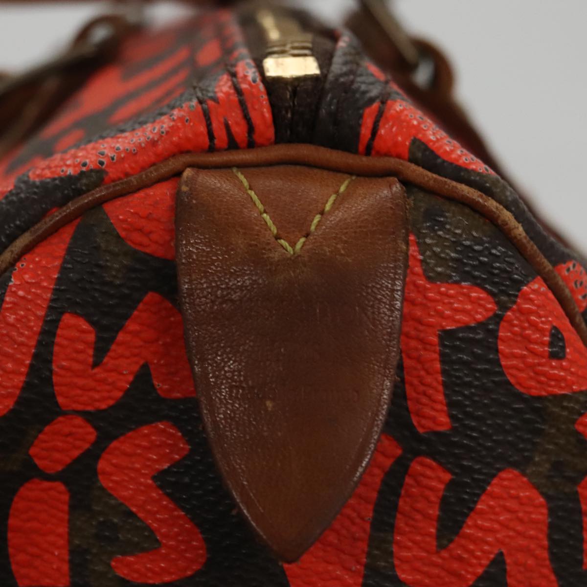 LOUIS VUITTON Monogram Graffiti Speedy 30 Hand Bag Orange M93705 LV 104188A