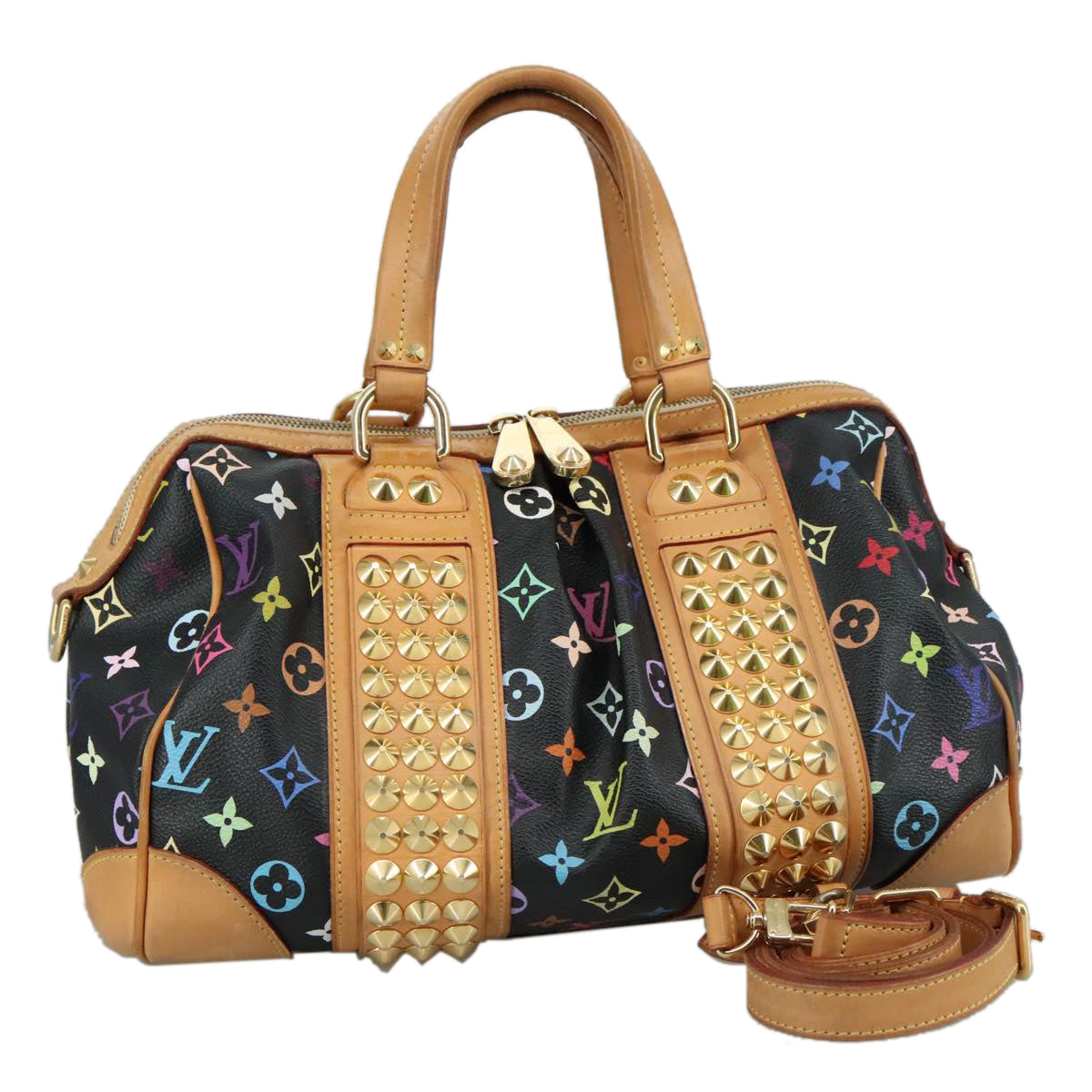 LOUIS VUITTON Monogram Multicolor Courtney MM Bag 2way Black M45642 104189