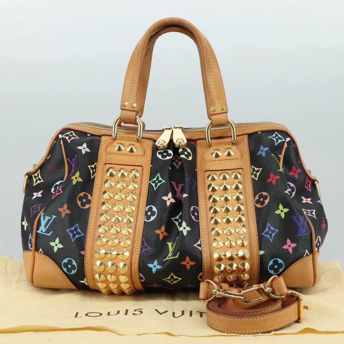 LOUIS VUITTON Monogram Multicolor Courtney MM Bag 2way Black M45642 104189