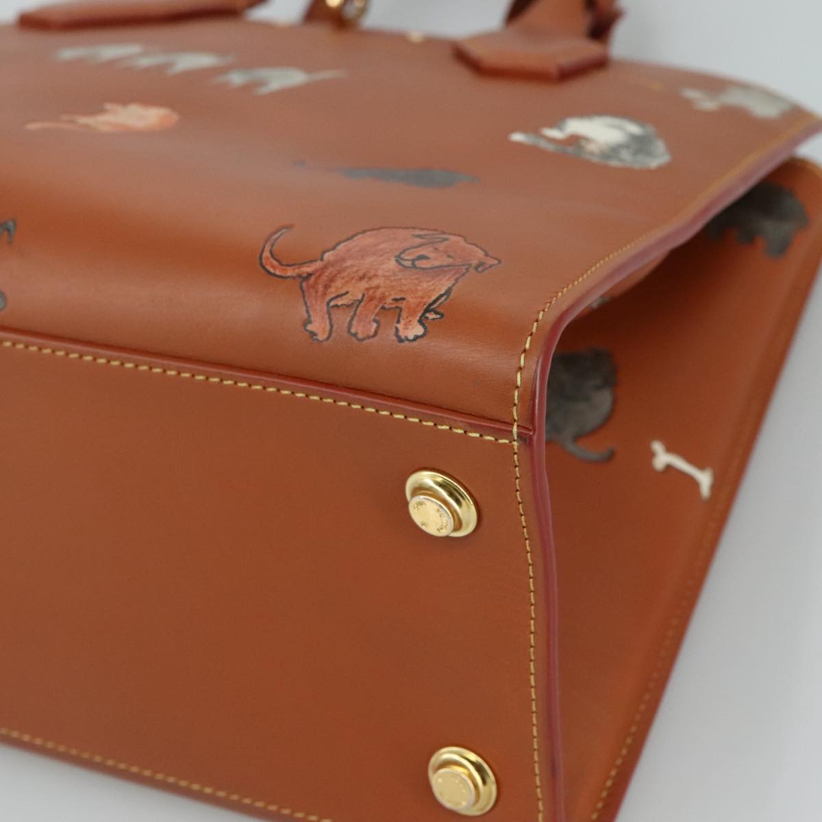 LOUIS VUITTON Catgram City Steamer MM Bag Leather 2way Brown M52969 104191S
