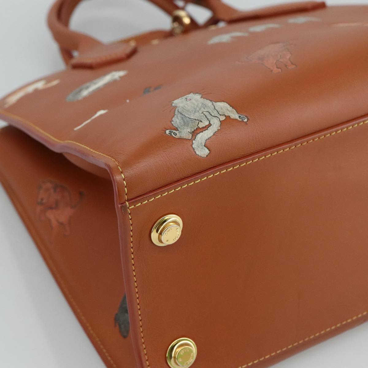 LOUIS VUITTON Catgram City Steamer MM Bag Leather 2way Brown M52969 104191S