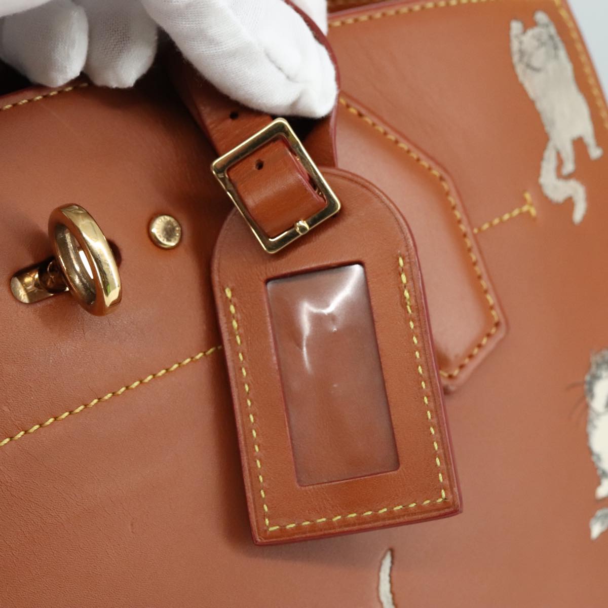 LOUIS VUITTON Catgram City Steamer MM Bag Leather 2way Brown M52969 104191S