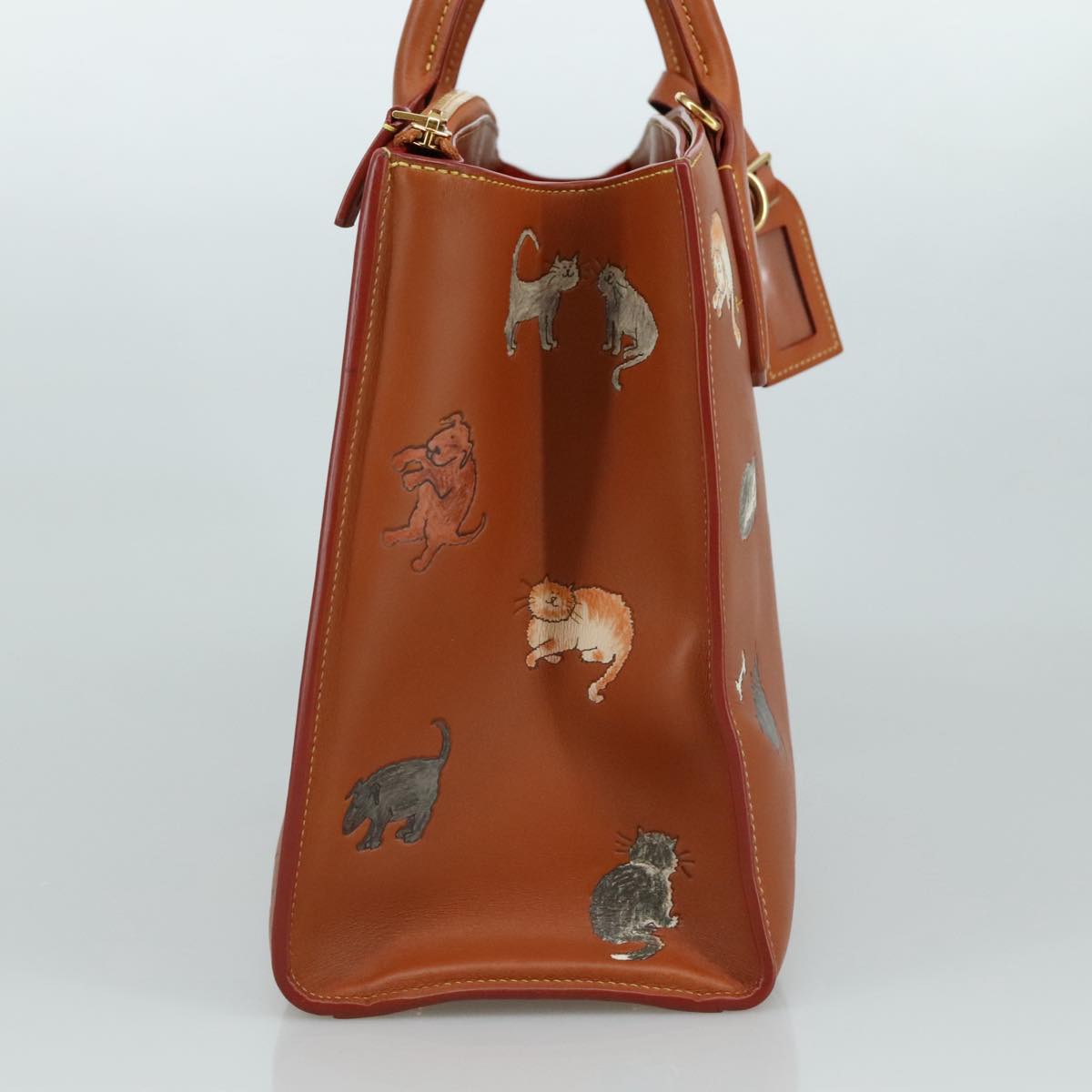 LOUIS VUITTON Catgram City Steamer MM Bag Leather 2way Brown M52969 104191S