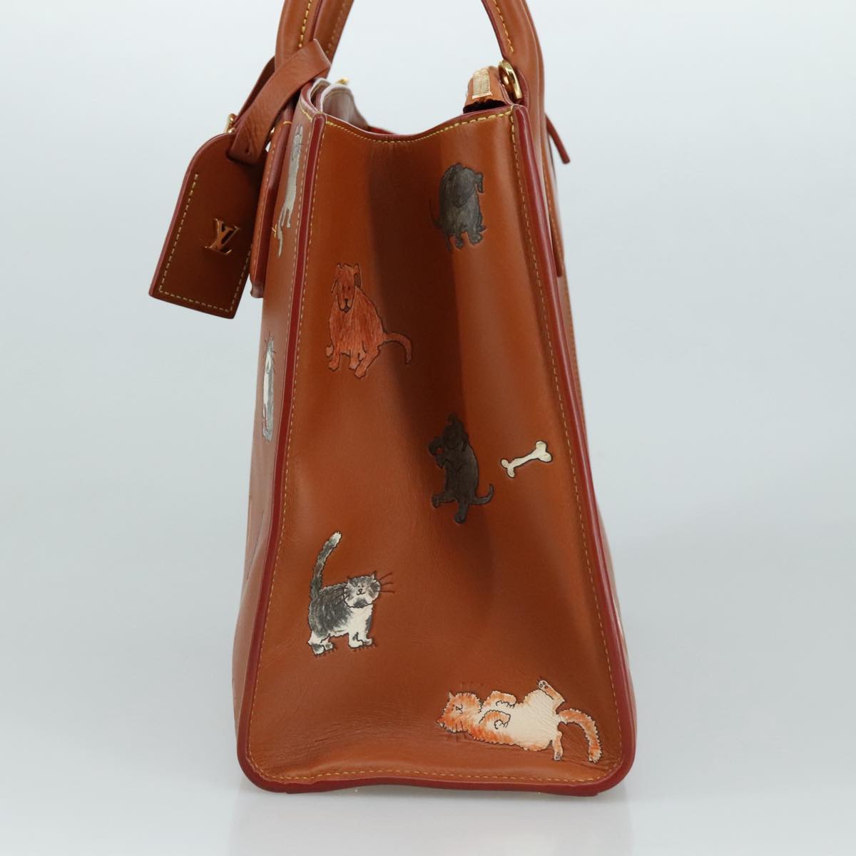 LOUIS VUITTON Catgram City Steamer MM Bag Leather 2way Brown M52969 104191S