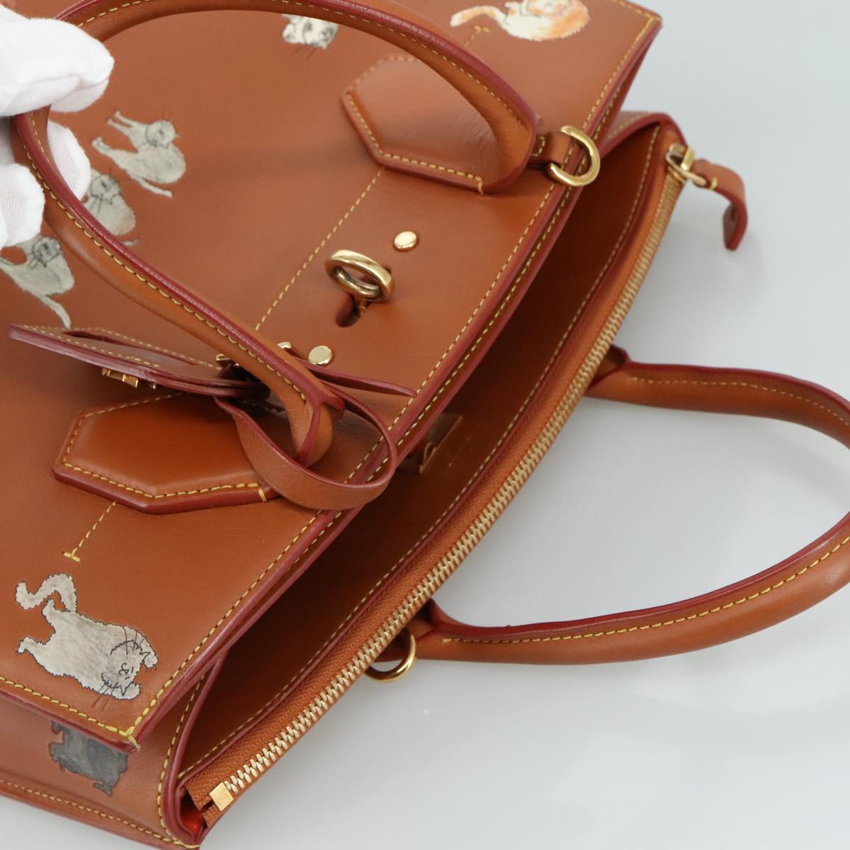 LOUIS VUITTON Catgram City Steamer MM Bag Leather 2way Brown M52969 104191S