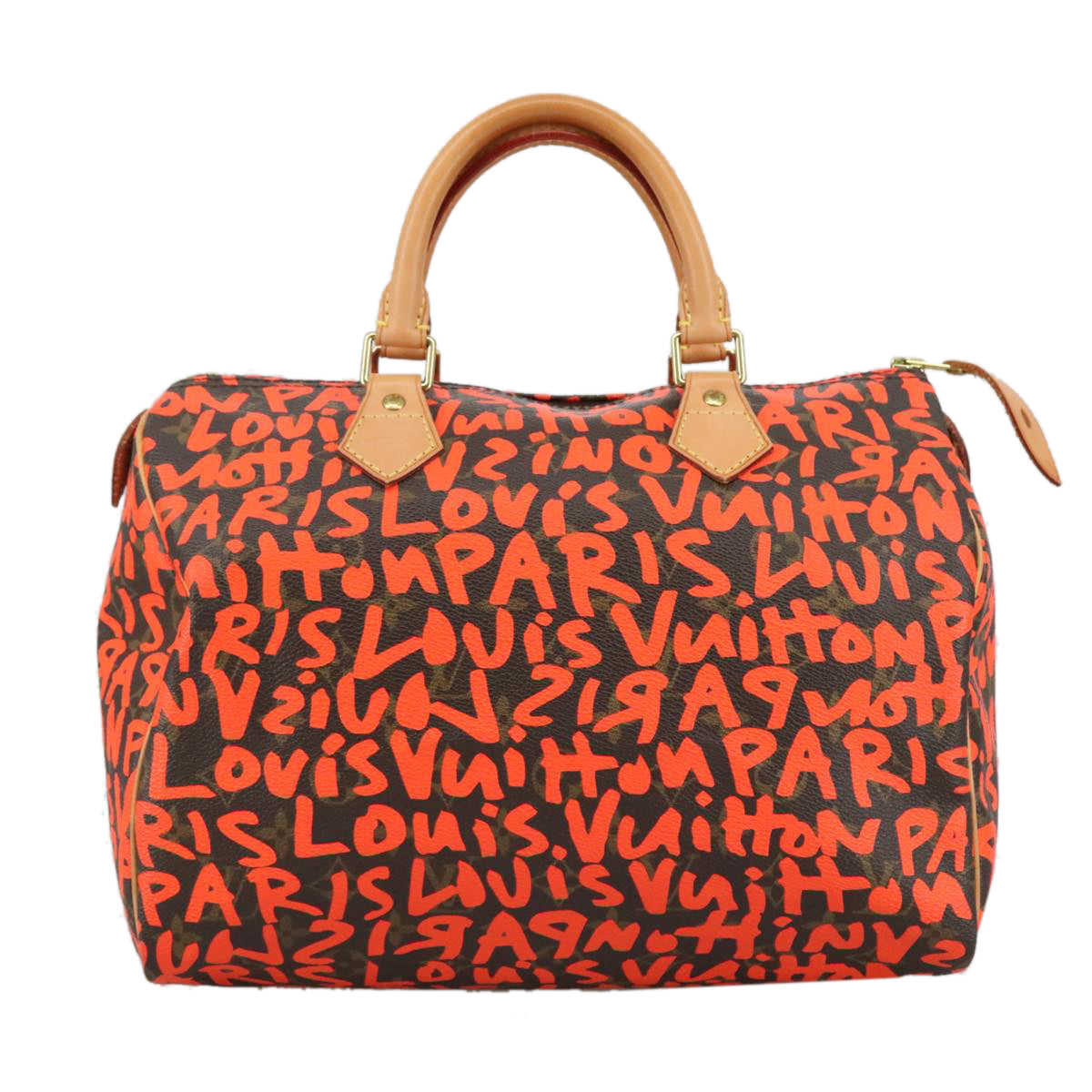 LOUIS VUITTON Monogram Graffiti Speedy 30 Hand Bag Orange M93705 104195SA