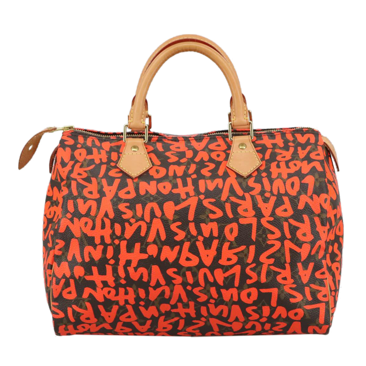 LOUIS VUITTON Monogram Graffiti Speedy 30 Hand Bag Orange M93705 104195SA