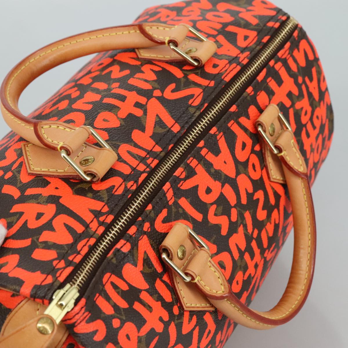 LOUIS VUITTON Monogram Graffiti Speedy 30 Hand Bag Orange M93705 104195SA