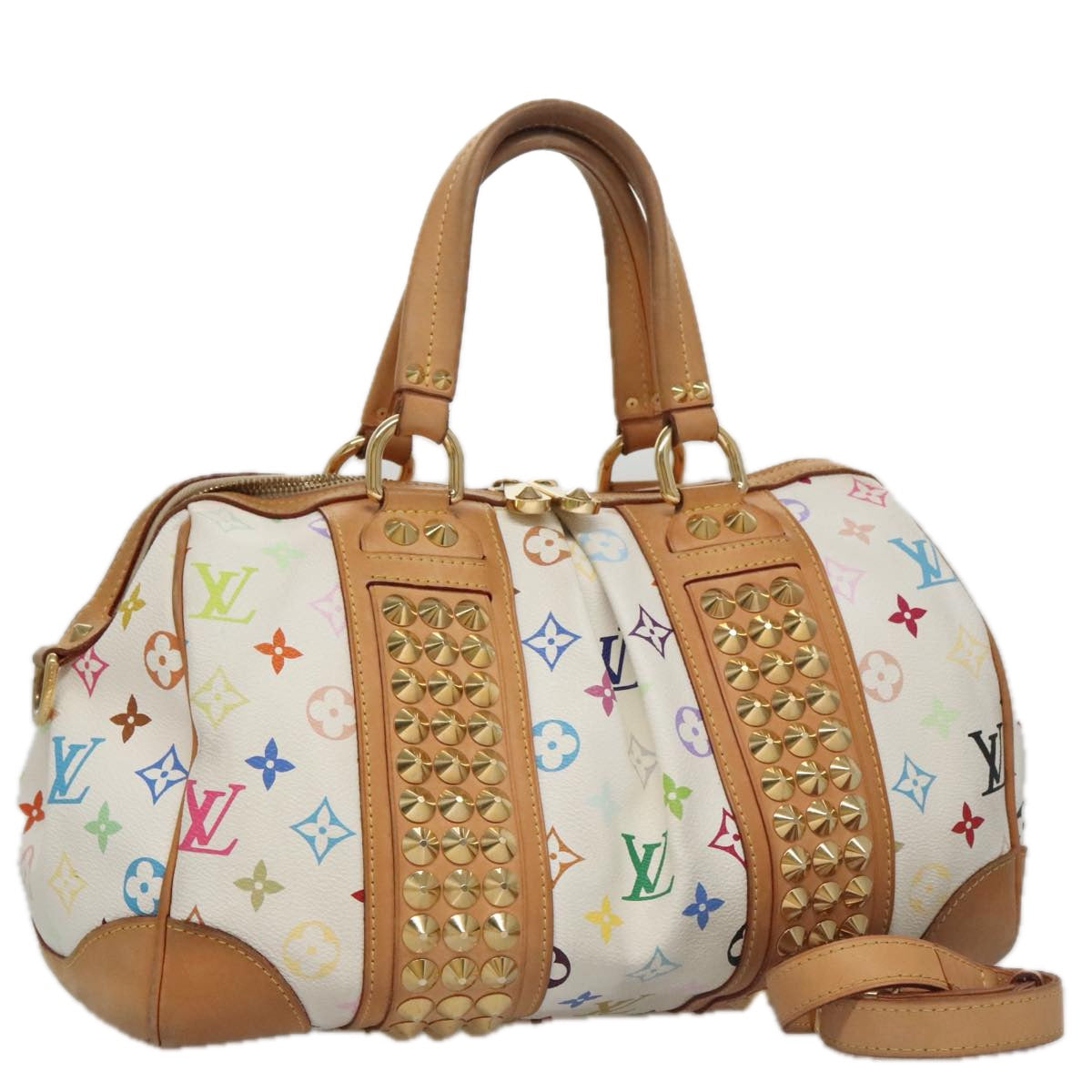 LOUIS VUITTON Monogram Multicolor Courtney MM Bag 2way White M45641 104199