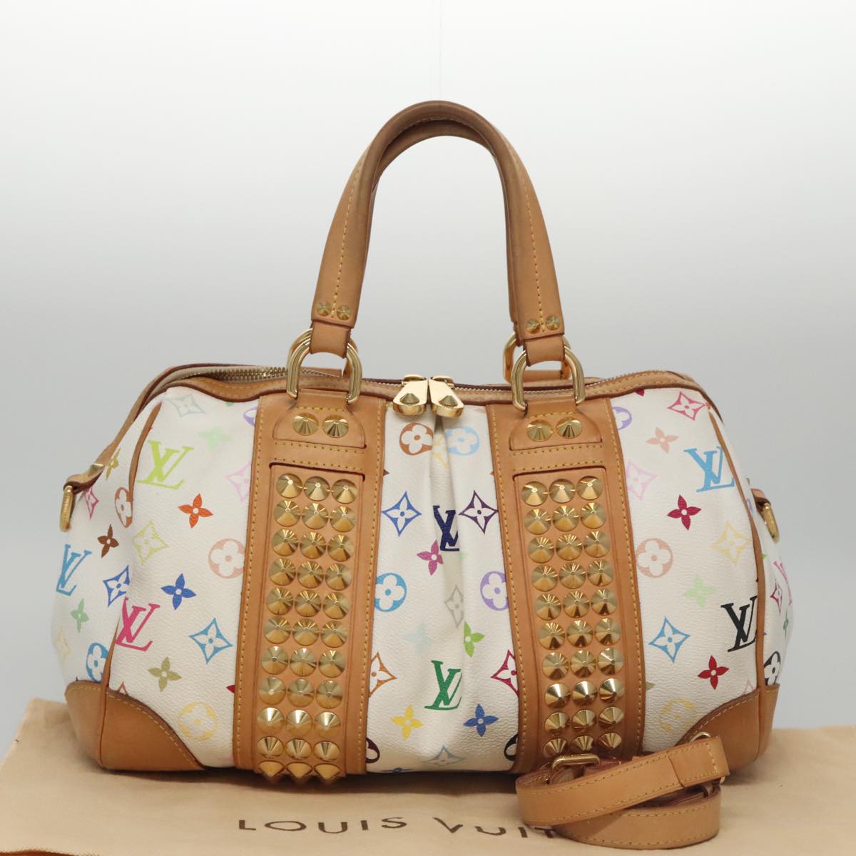 LOUIS VUITTON Monogram Multicolor Courtney MM Bag 2way White M45641 104199