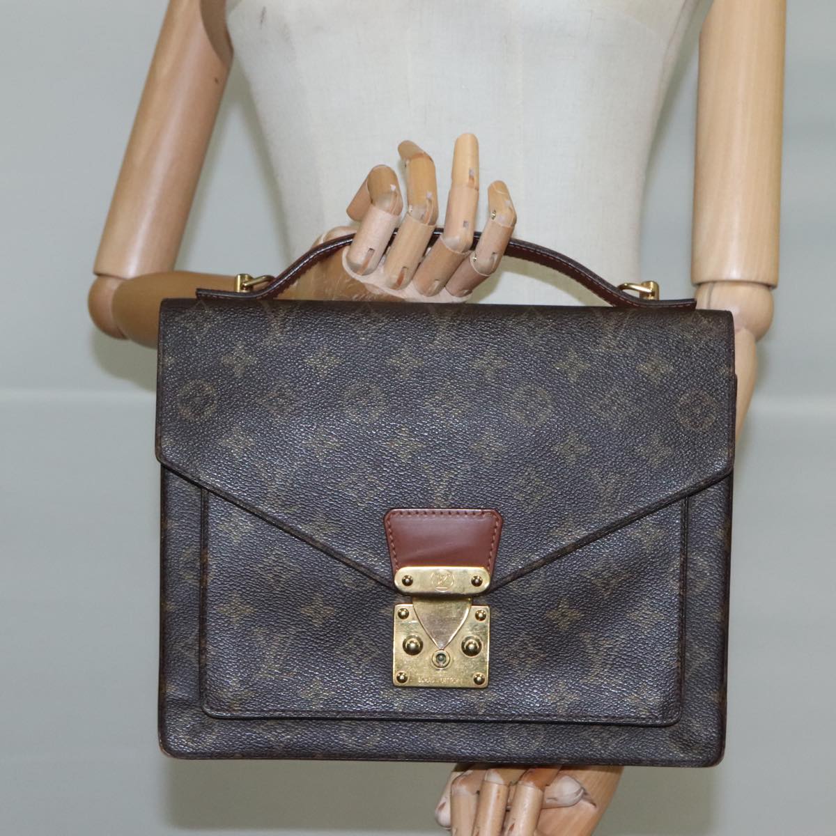 LOUIS VUITTON Monogram Monceau 28 Hand Bag 2way M51185 LV 104222
