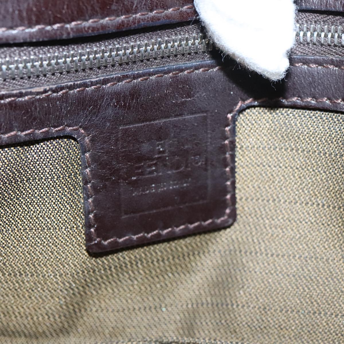 FENDI Zucca Canvas Shoulder Bag Brown Black 104253