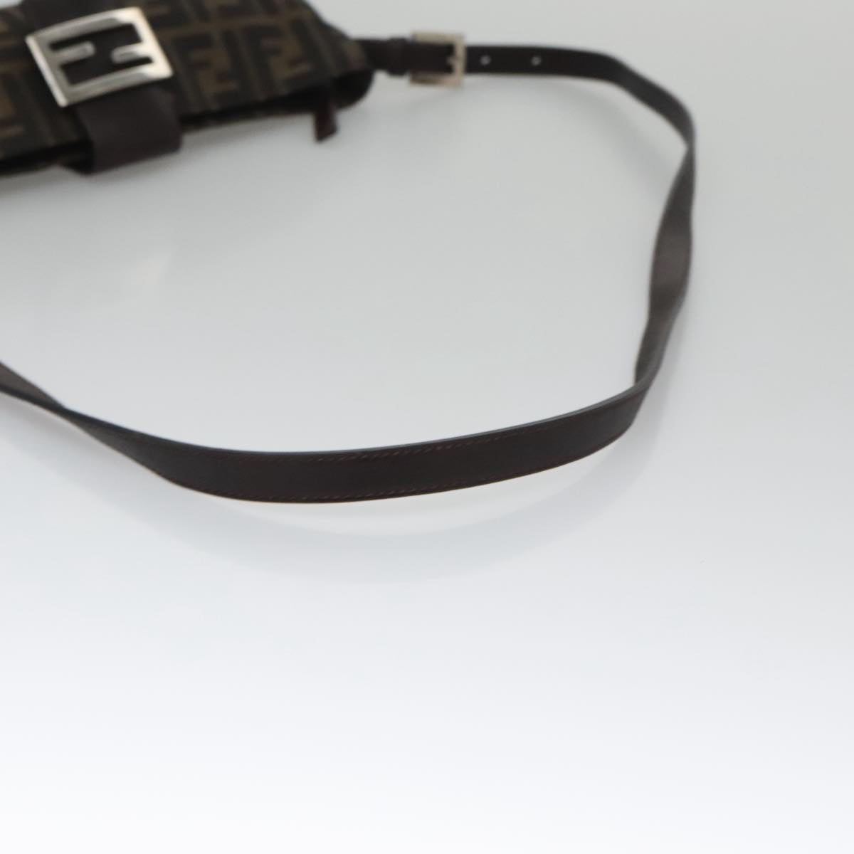 FENDI Zucca Canvas Shoulder Bag Brown Black 104253