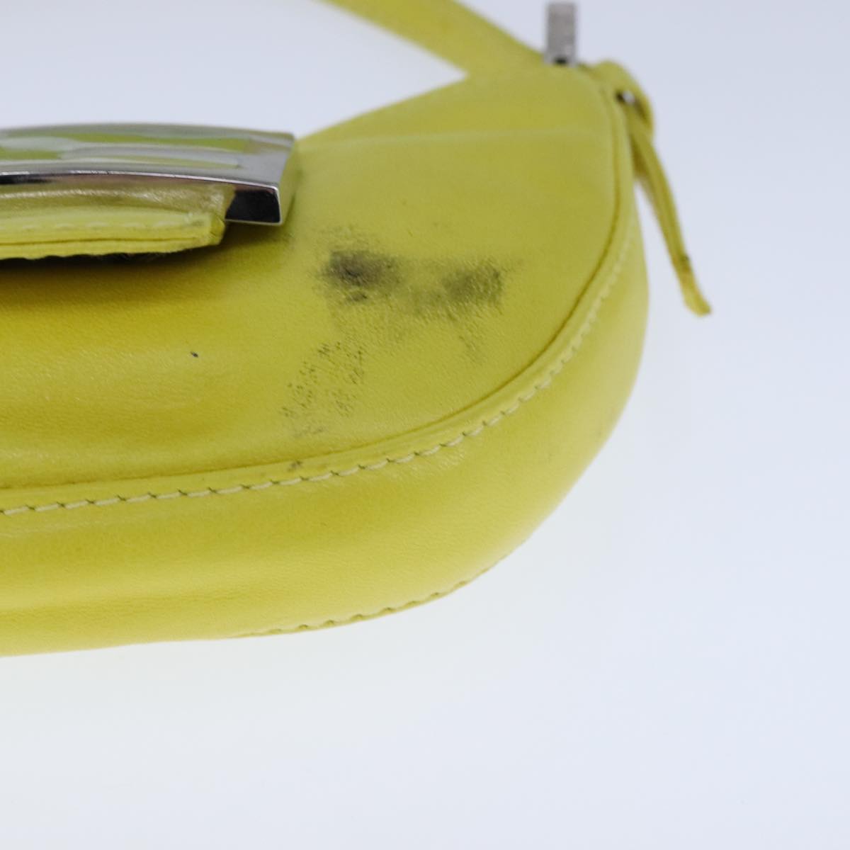 FENDI Mini Croissant Hand Bag Leather Yellow 104272