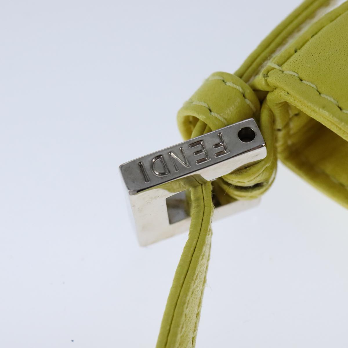 FENDI Mini Croissant Hand Bag Leather Yellow 104272
