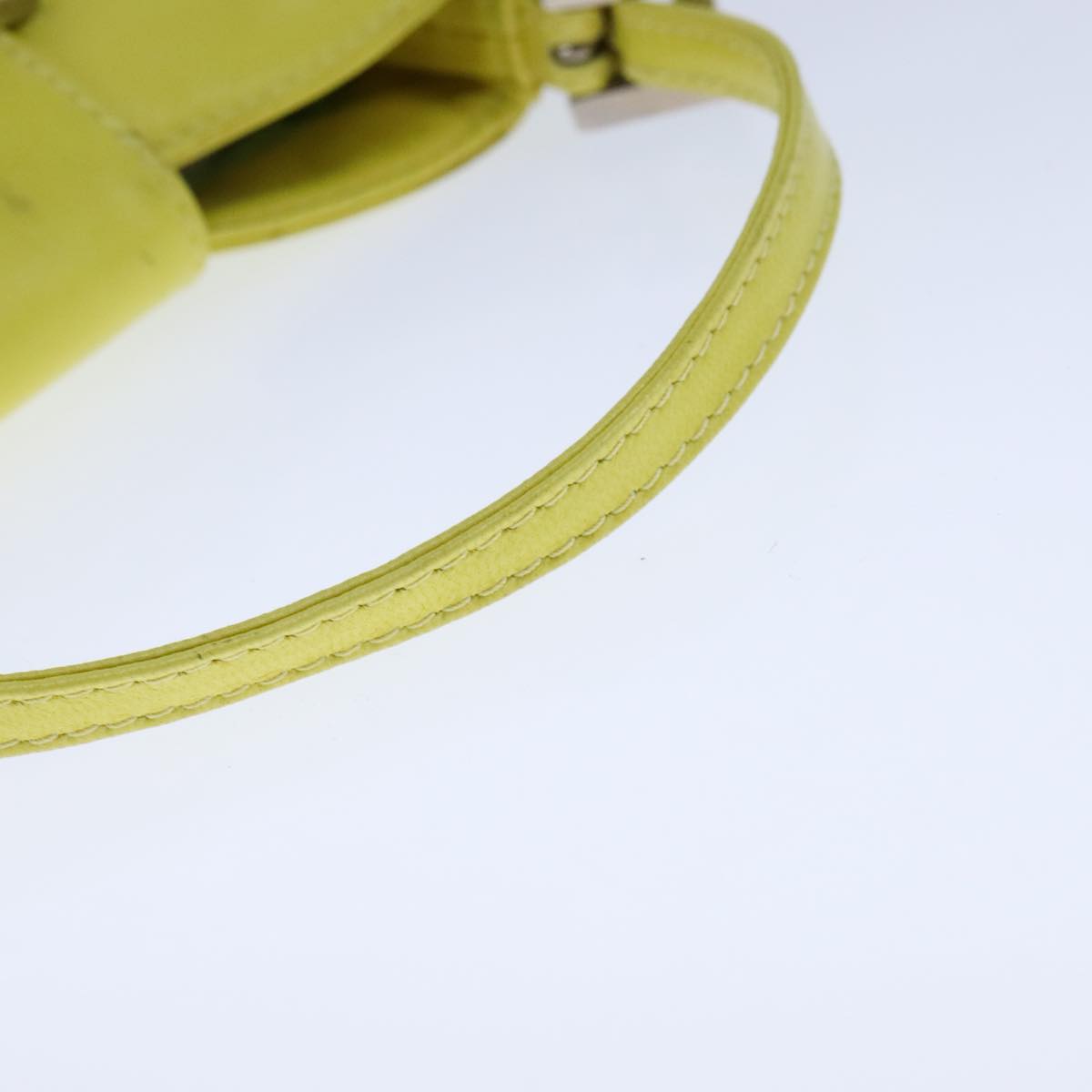FENDI Mini Croissant Hand Bag Leather Yellow 104272
