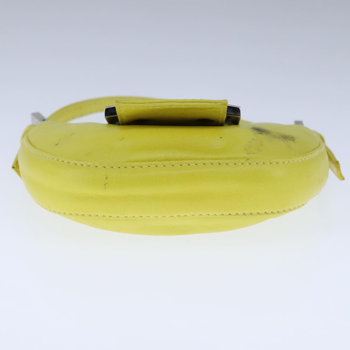 FENDI Mini Croissant Hand Bag Leather Yellow 104272