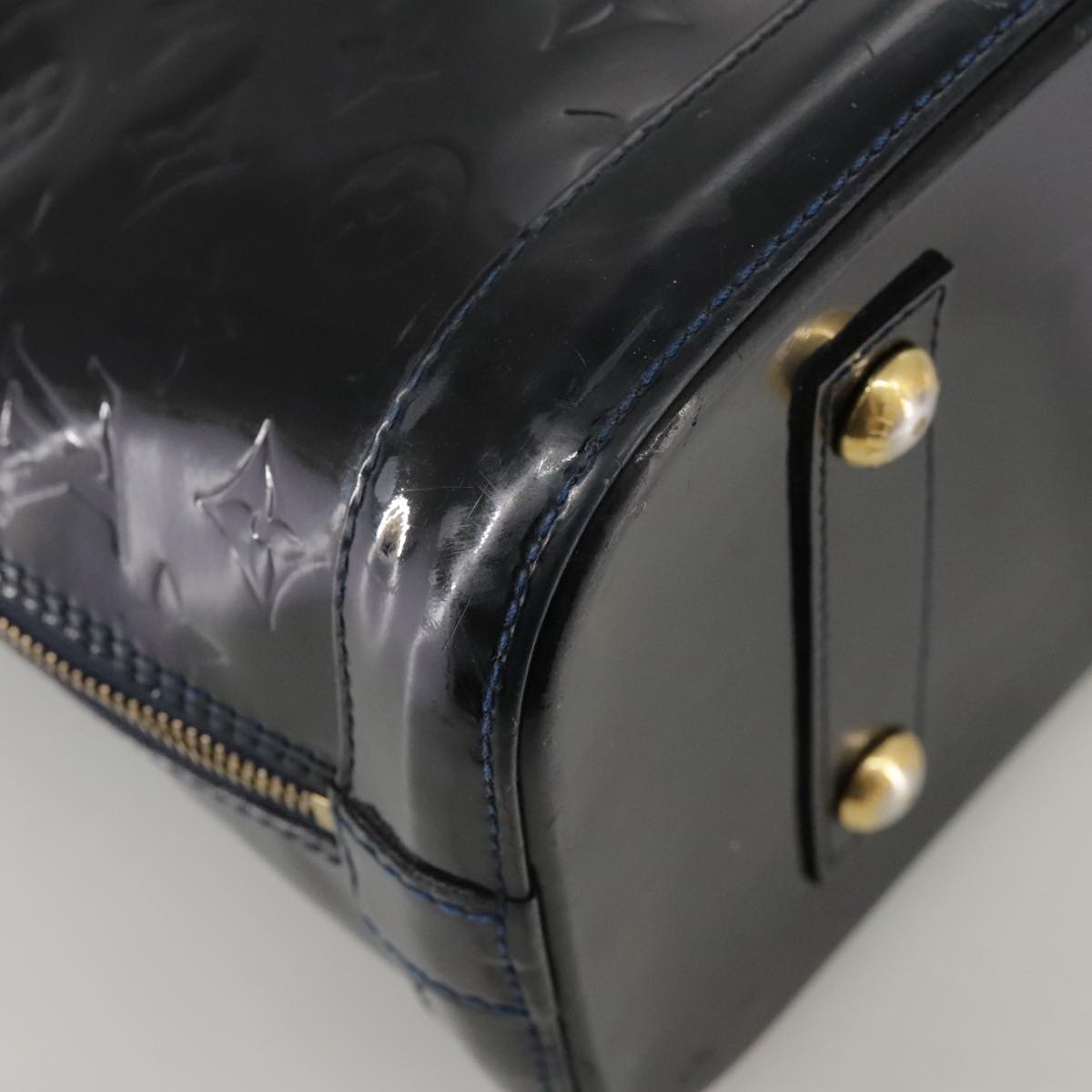 LOUIS VUITTON Monogram Vernis Alma PM Hand Bag Grand blue M90053 LV 104290