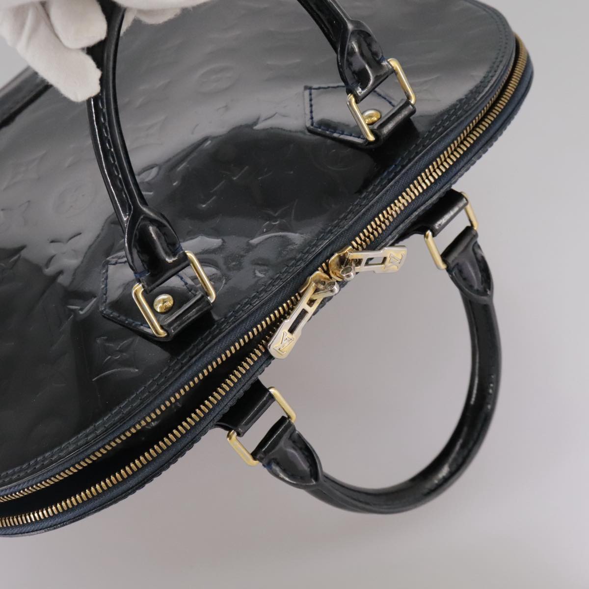 LOUIS VUITTON Monogram Vernis Alma PM Hand Bag Grand blue M90053 LV 104290