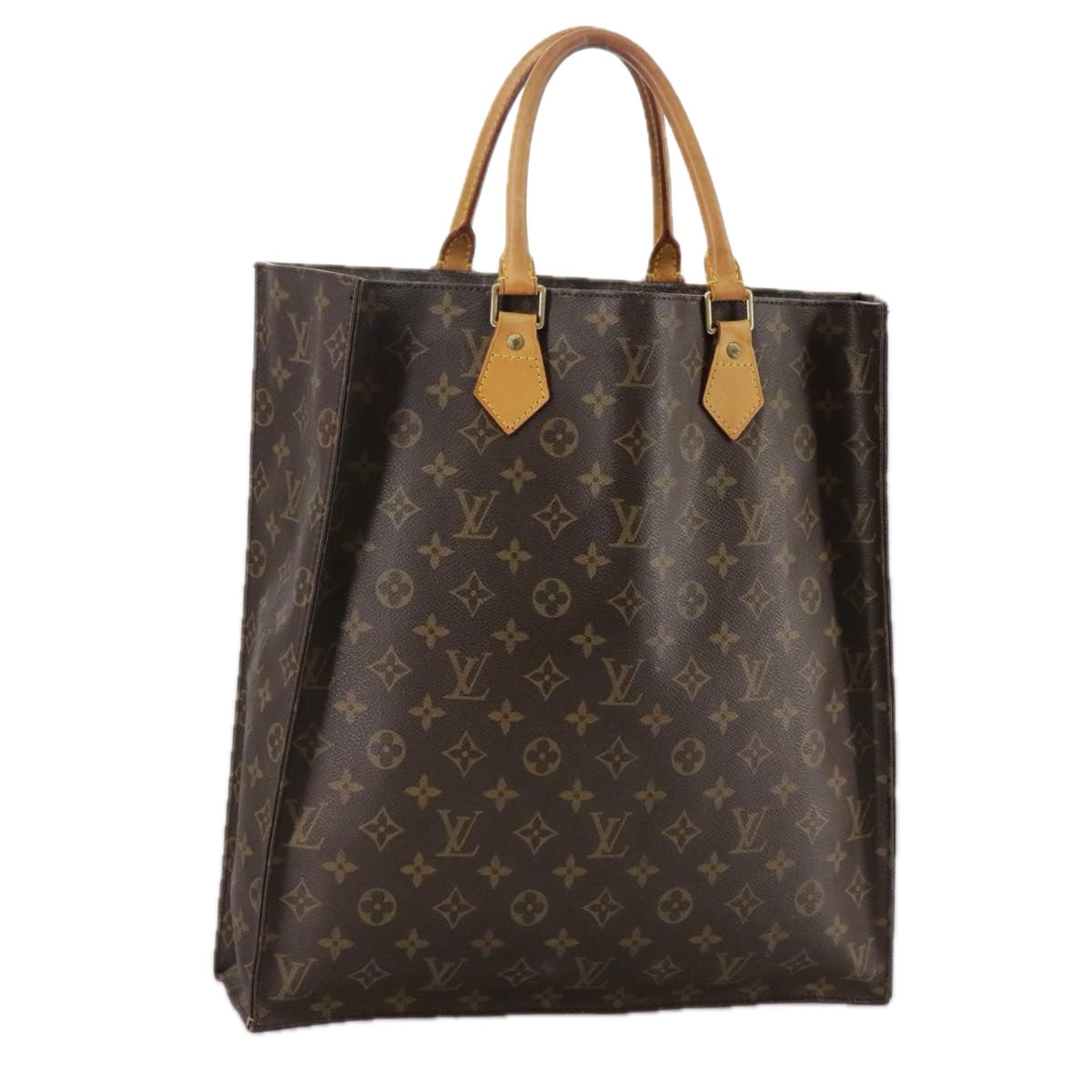 LOUIS VUITTON Monogram Sac Plat Hand Bag M51140 LV 104291