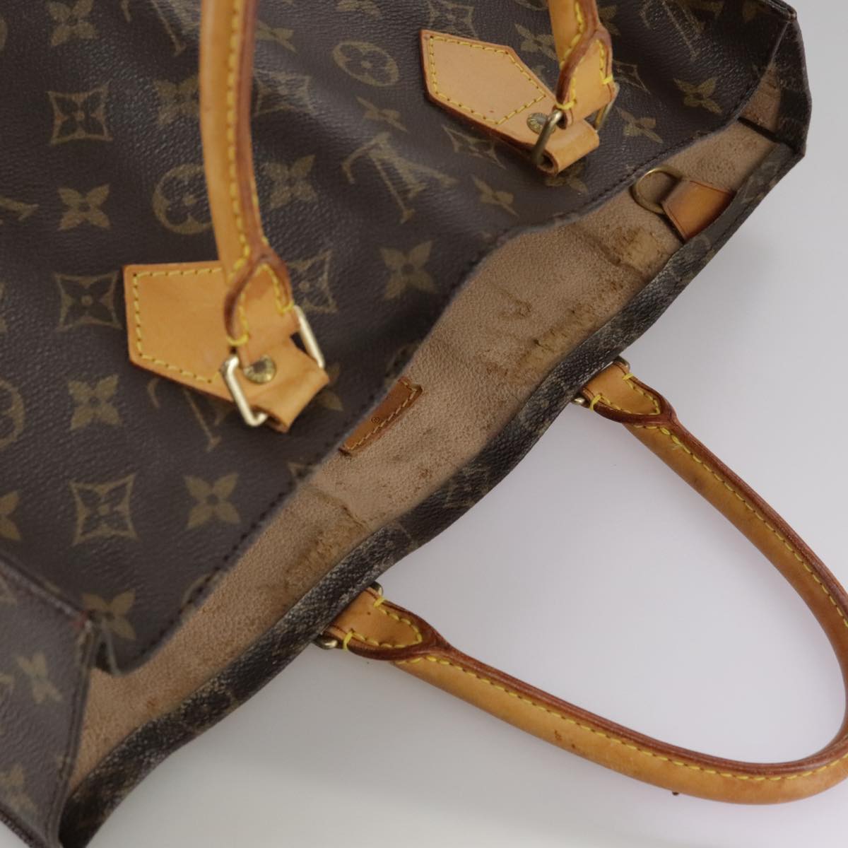 LOUIS VUITTON Monogram Sac Plat Hand Bag M51140 LV 104291