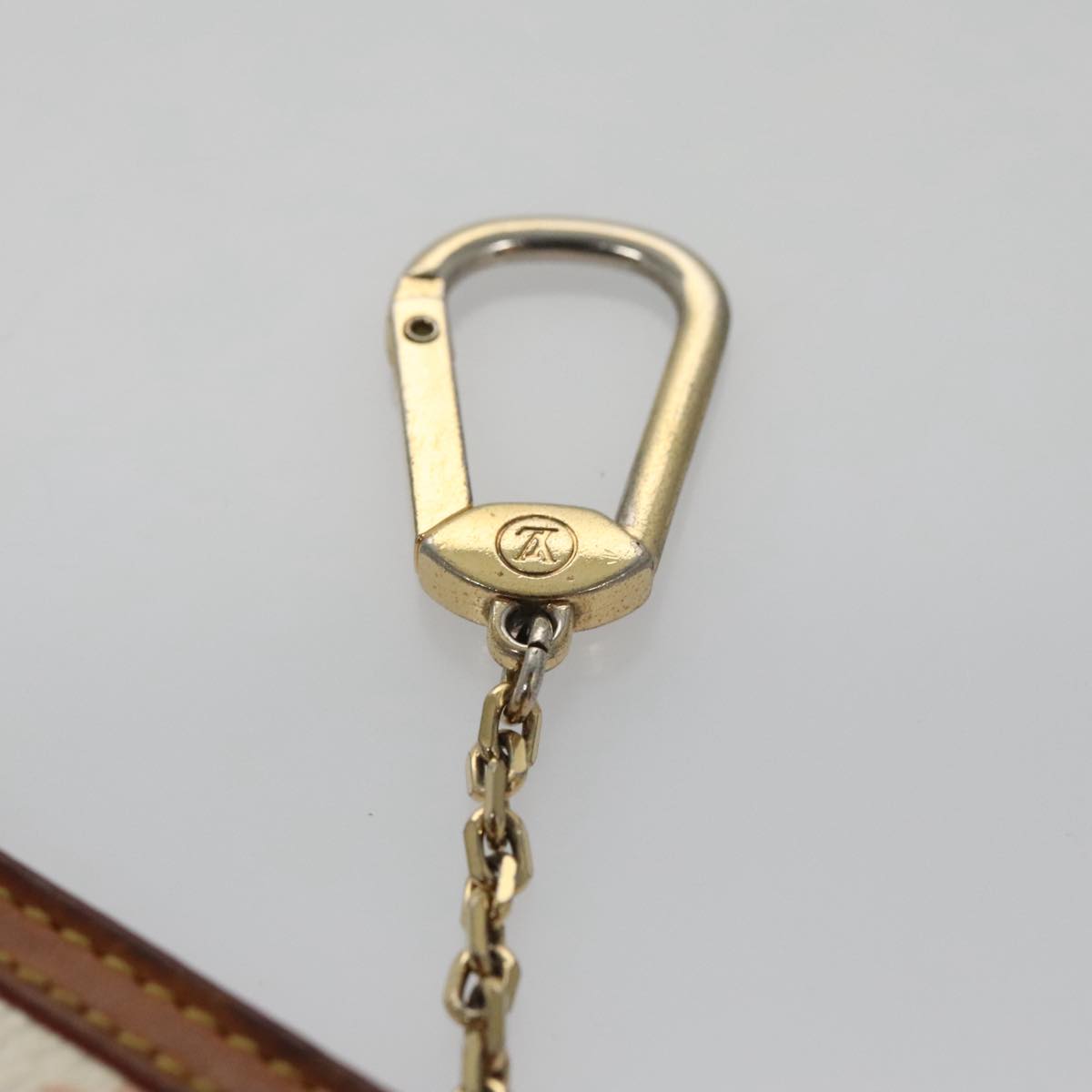 LOUIS VUITTON Multicolor Pochette Cles Coin Purse White M92655 LV 104299