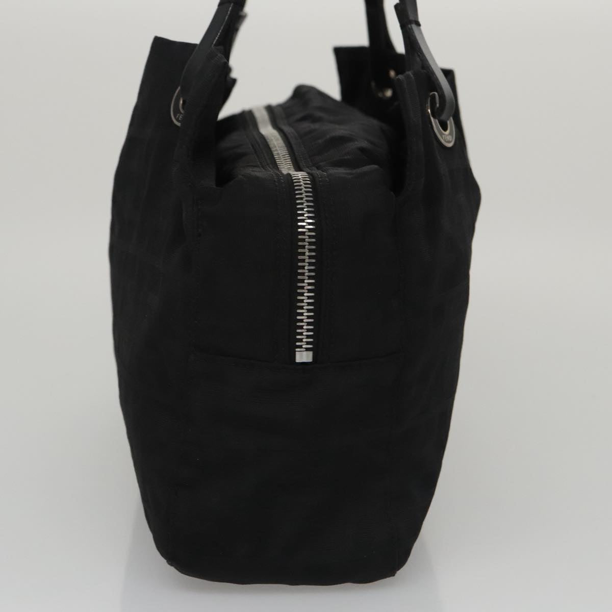 FENDI Zucca Canvas Shoulder Bag Black 104305