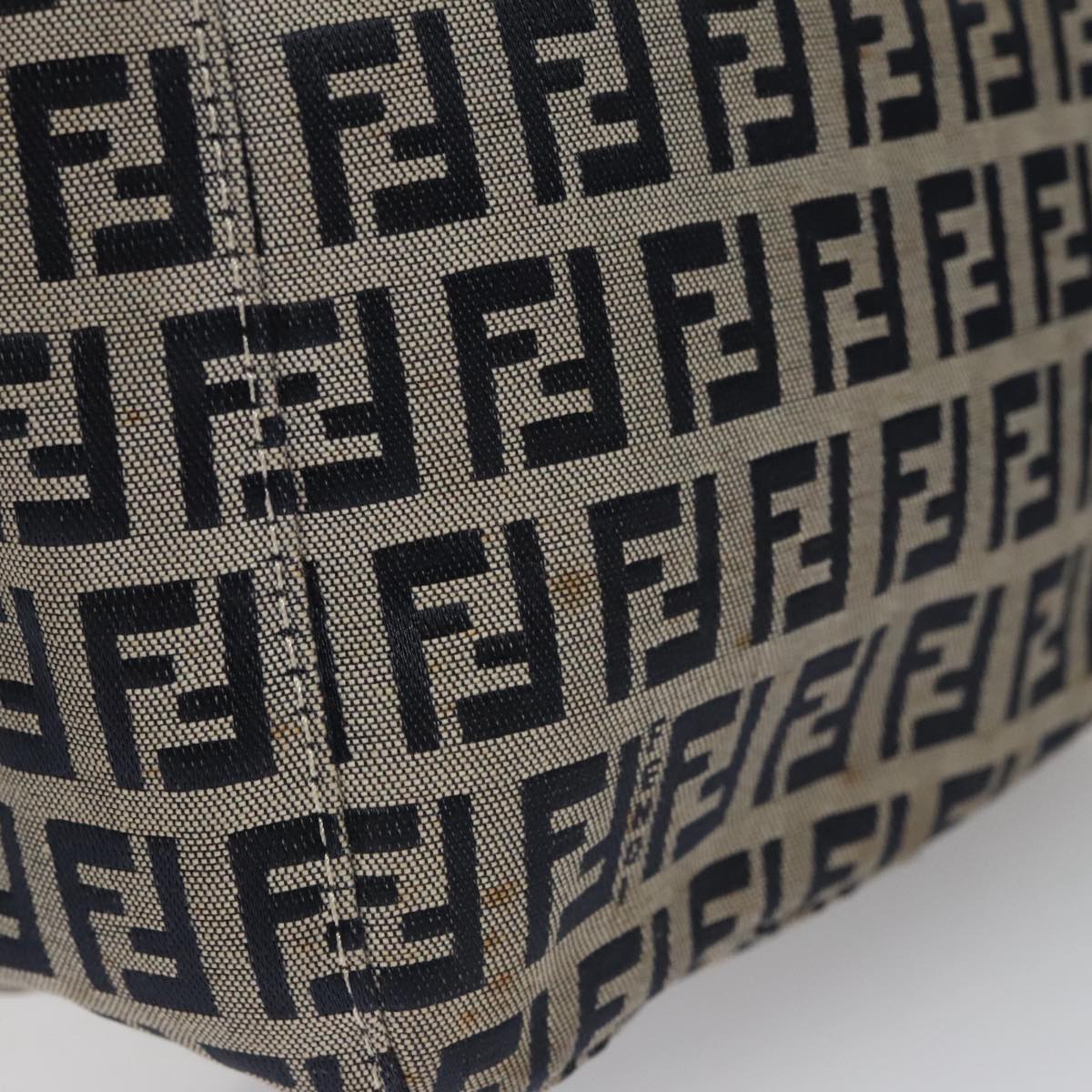 FENDI Zucchino Canvas Hand Bag Navy 104306