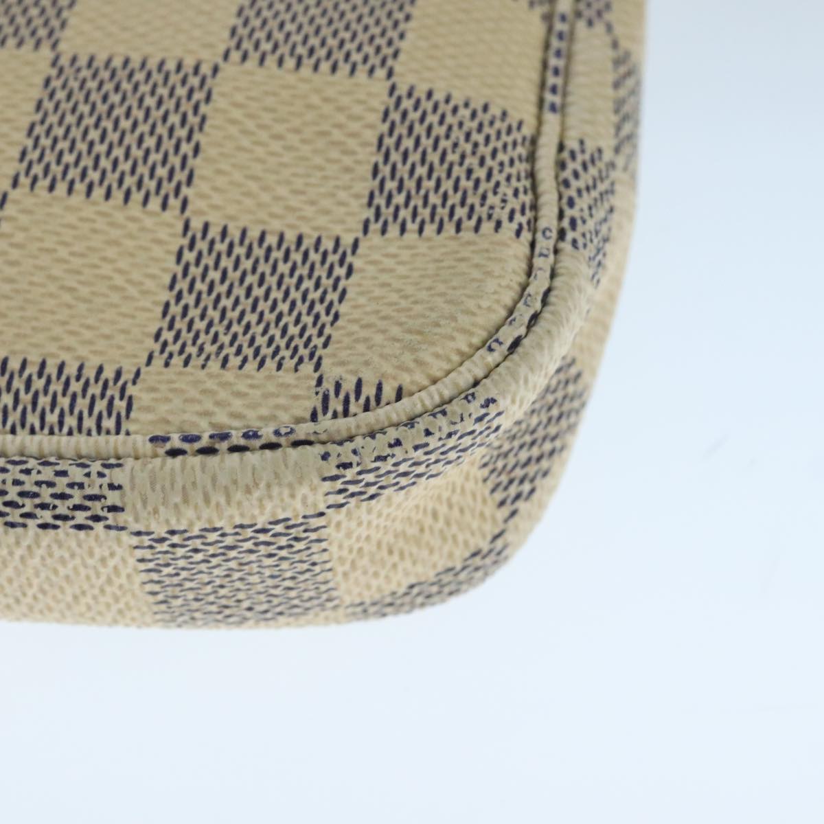 LOUIS VUITTON Damier Azur Mini Pochette Accessoires Pouch N63005 LV 104315