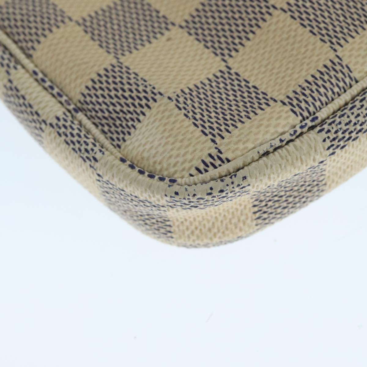LOUIS VUITTON Damier Azur Mini Pochette Accessoires Pouch N63005 LV 104315