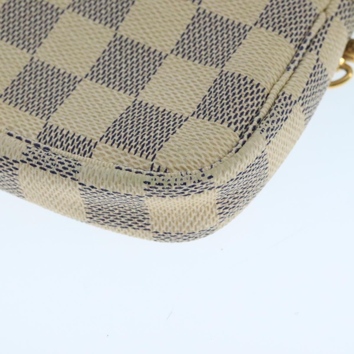 LOUIS VUITTON Damier Azur Mini Pochette Accessoires Pouch N63005 LV 104315