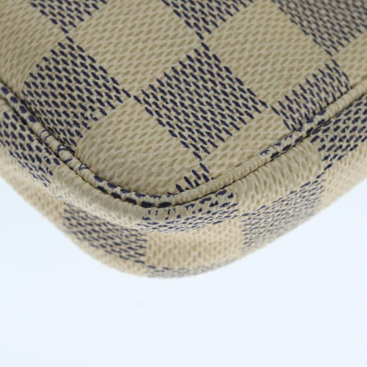 LOUIS VUITTON Damier Azur Mini Pochette Accessoires Pouch N63005 LV 104315