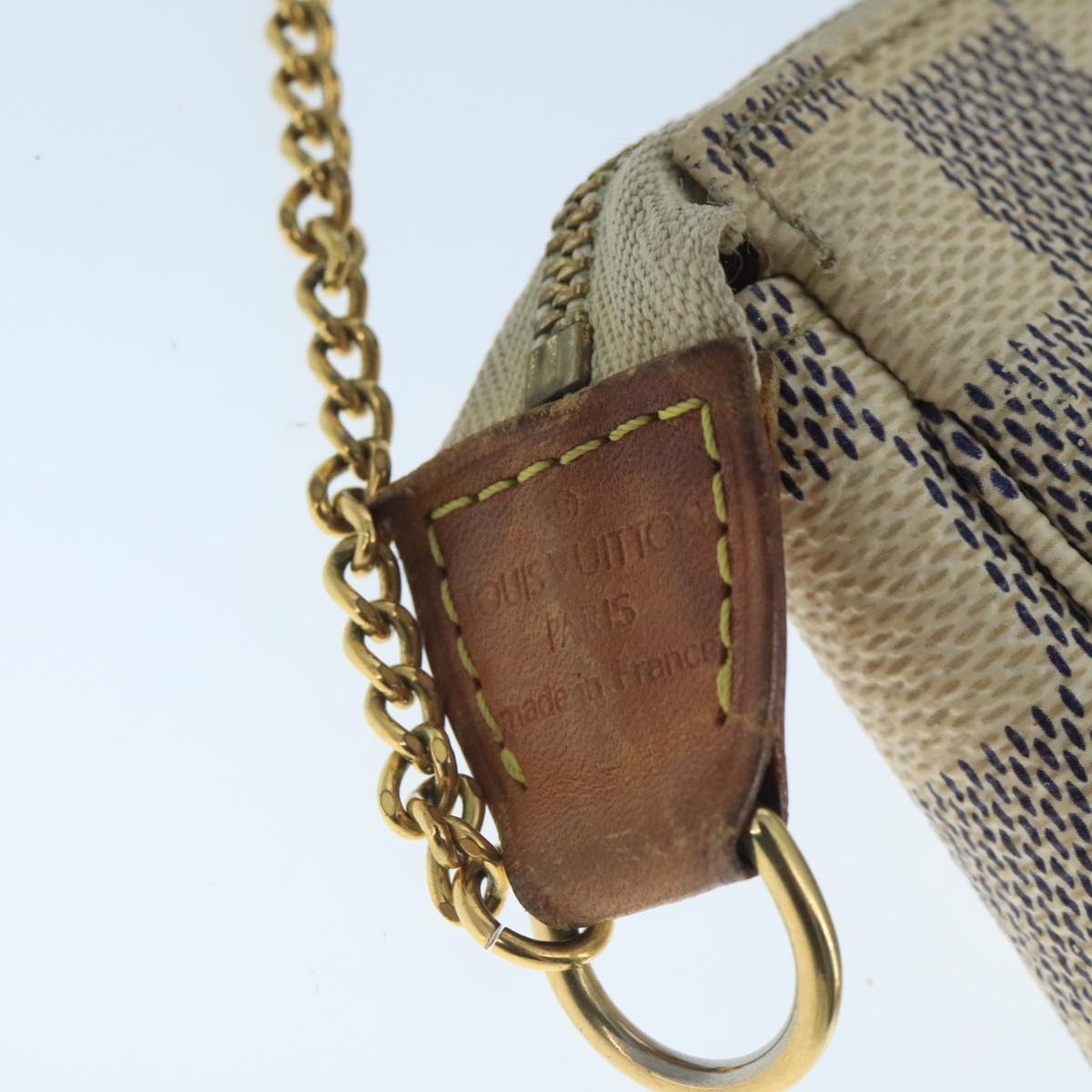 LOUIS VUITTON Damier Azur Mini Pochette Accessoires Pouch N63005 LV 104315