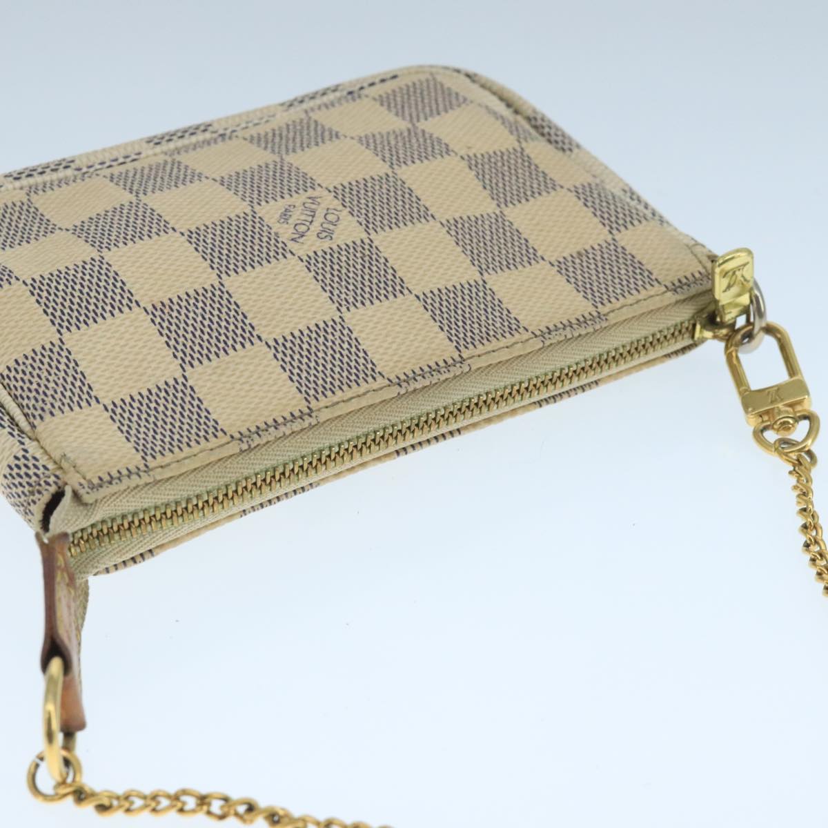 LOUIS VUITTON Damier Azur Mini Pochette Accessoires Pouch N63005 LV 104315