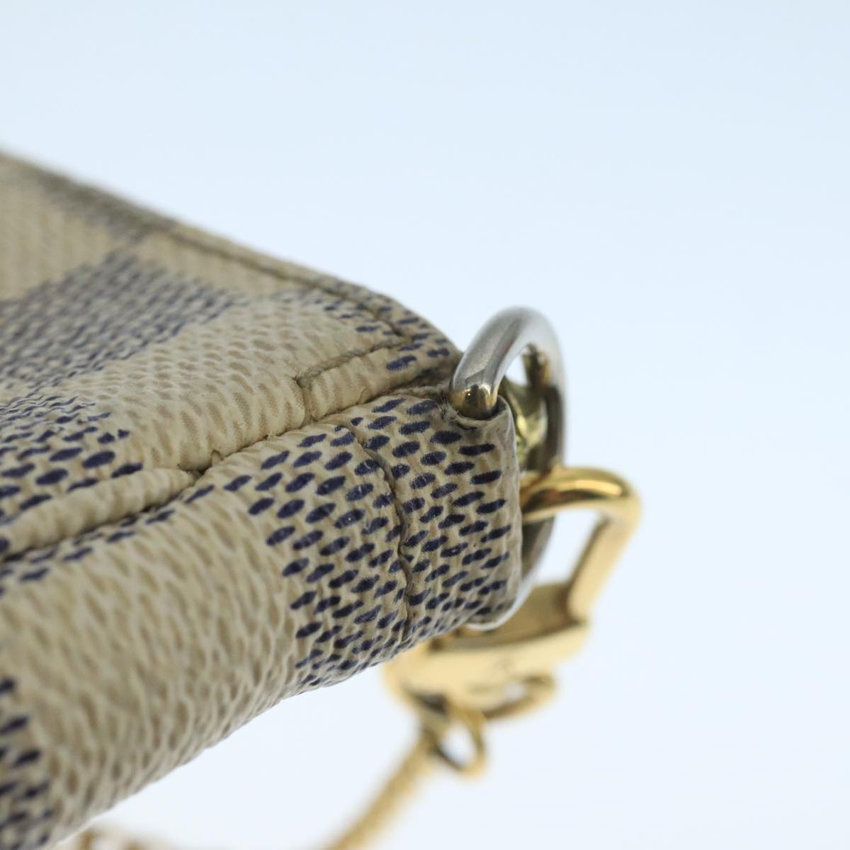 LOUIS VUITTON Damier Azur Mini Pochette Accessoires Pouch N63005 LV 104315