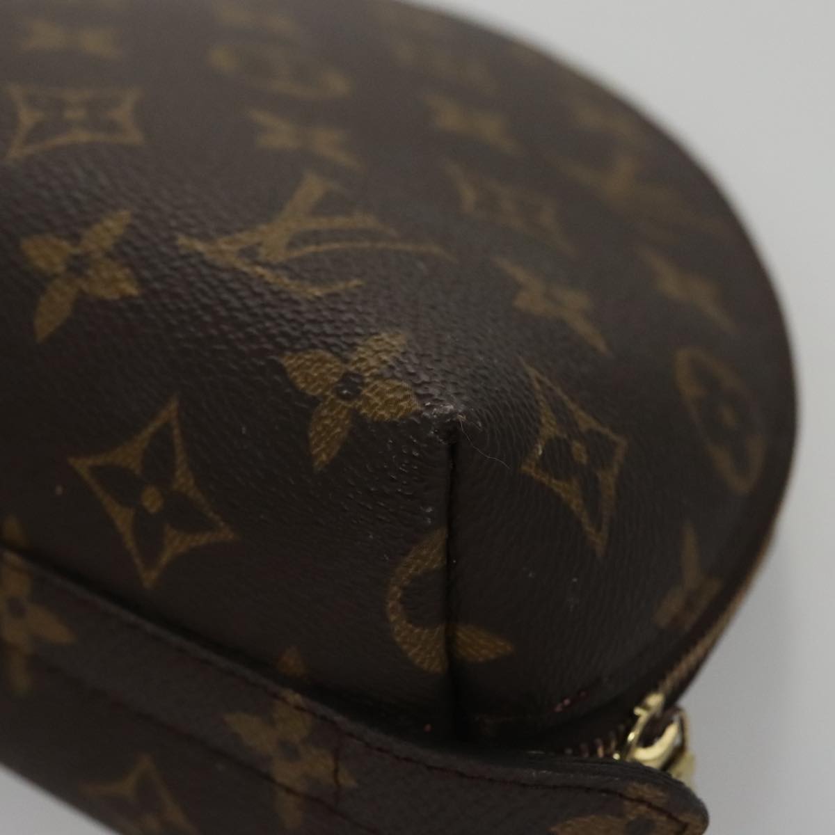 LOUIS VUITTON Monogram Trousse Demi Ronde Cosmetic Pouch M47520 LV 104341