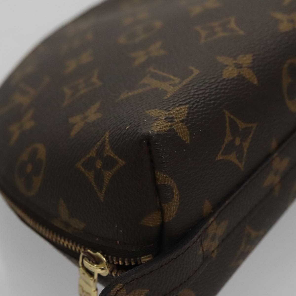 LOUIS VUITTON Monogram Trousse Demi Ronde Cosmetic Pouch M47520 LV 104341