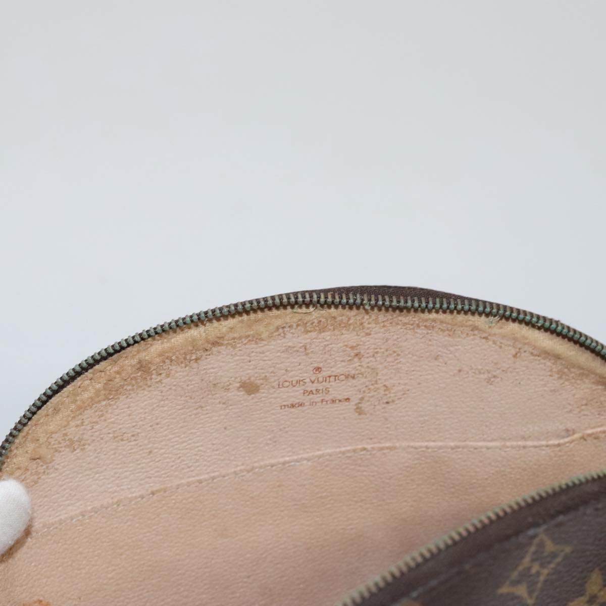 LOUIS VUITTON Monogram Trousse Demi Ronde Cosmetic Pouch M47520 LV 104341
