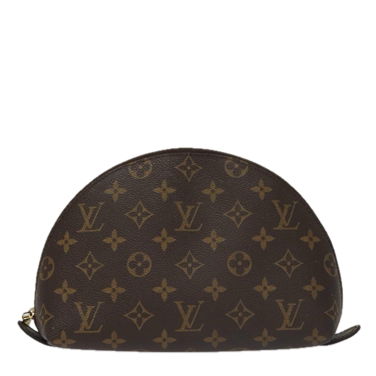 LOUIS VUITTON Monogram Trousse Demi Ronde Cosmetic Pouch M47520 LV 104341