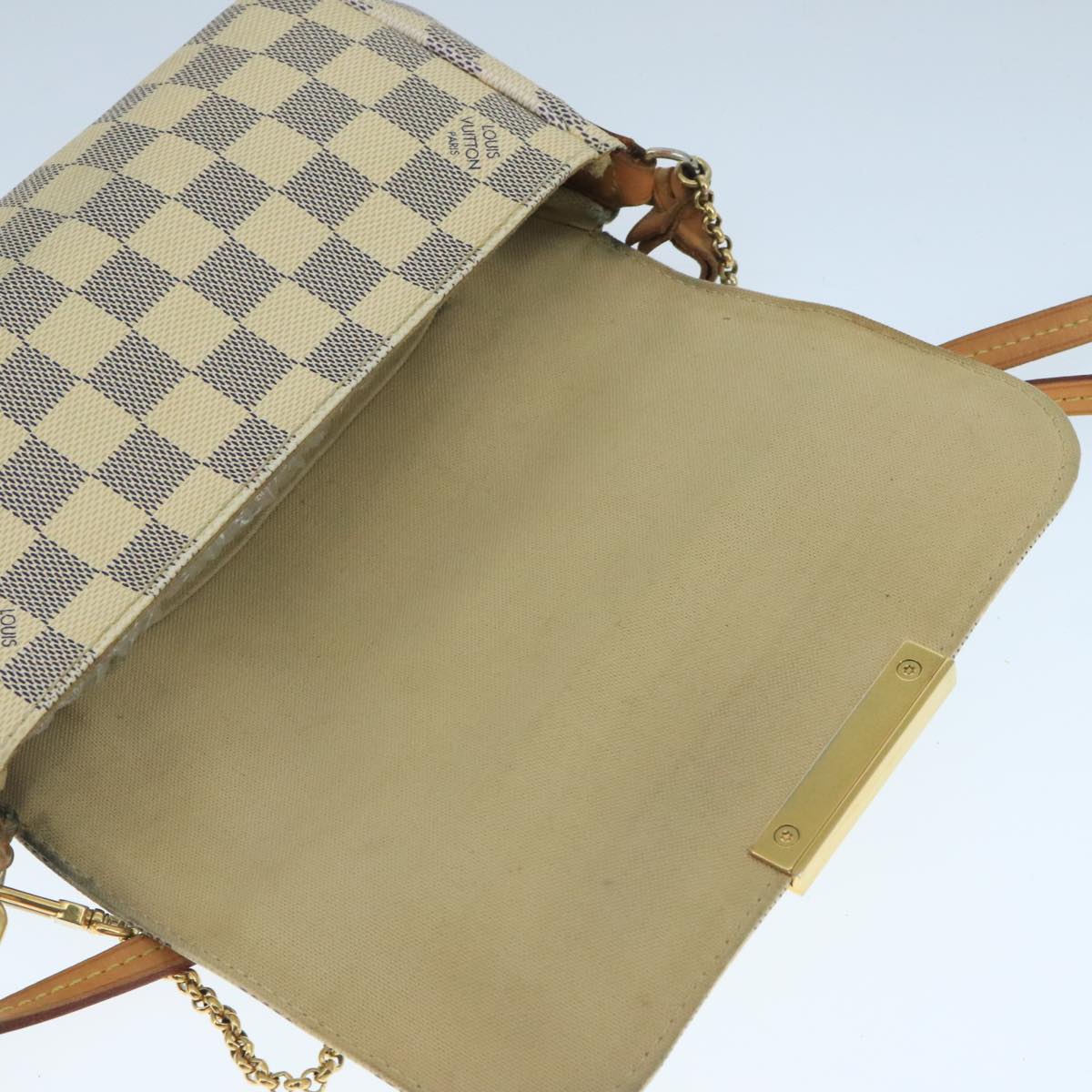 LOUIS VUITTON Damier Azur Favorit PM Shoulder Bag 2way N41277 LV 104352