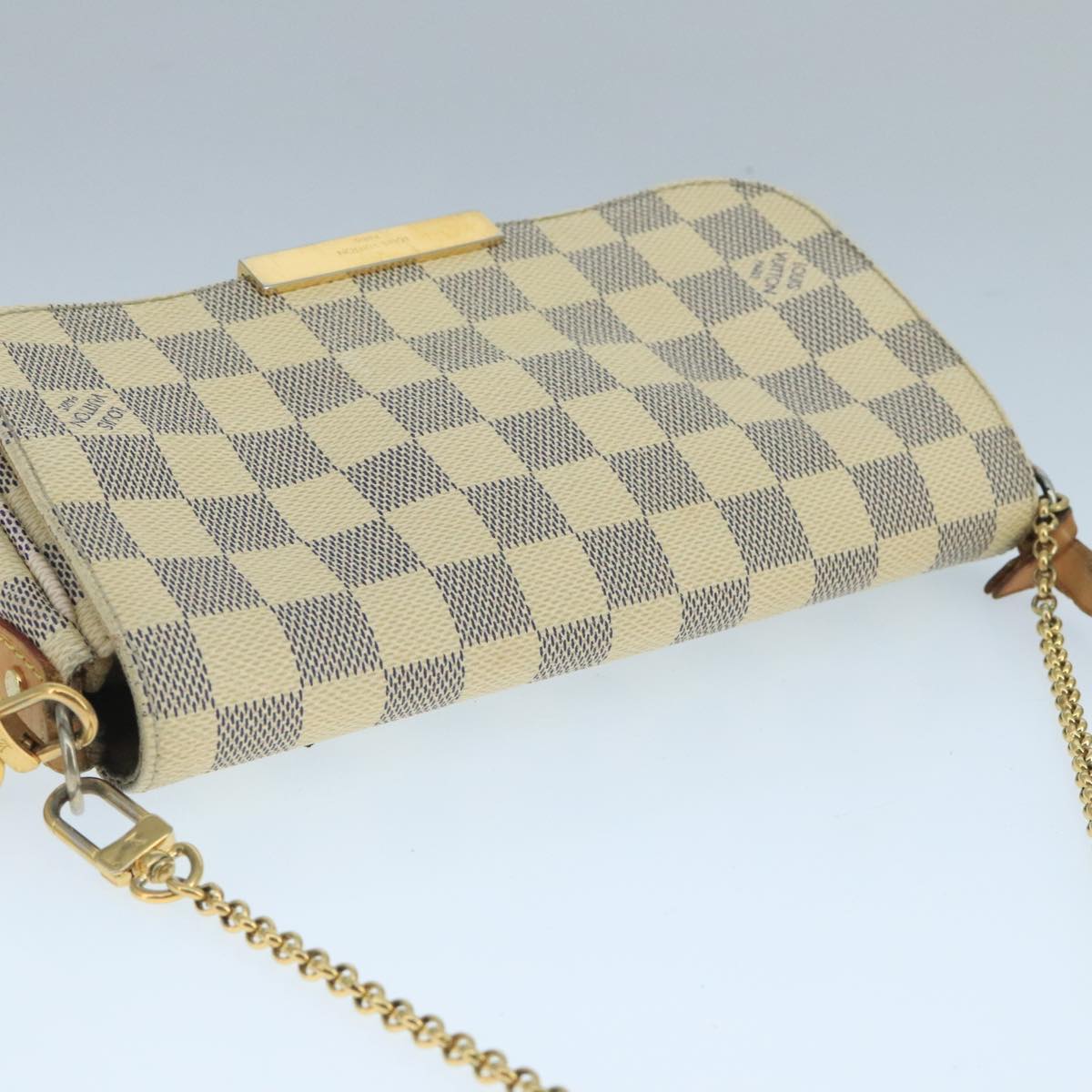 LOUIS VUITTON Damier Azur Favorit PM Shoulder Bag 2way N41277 LV 104352