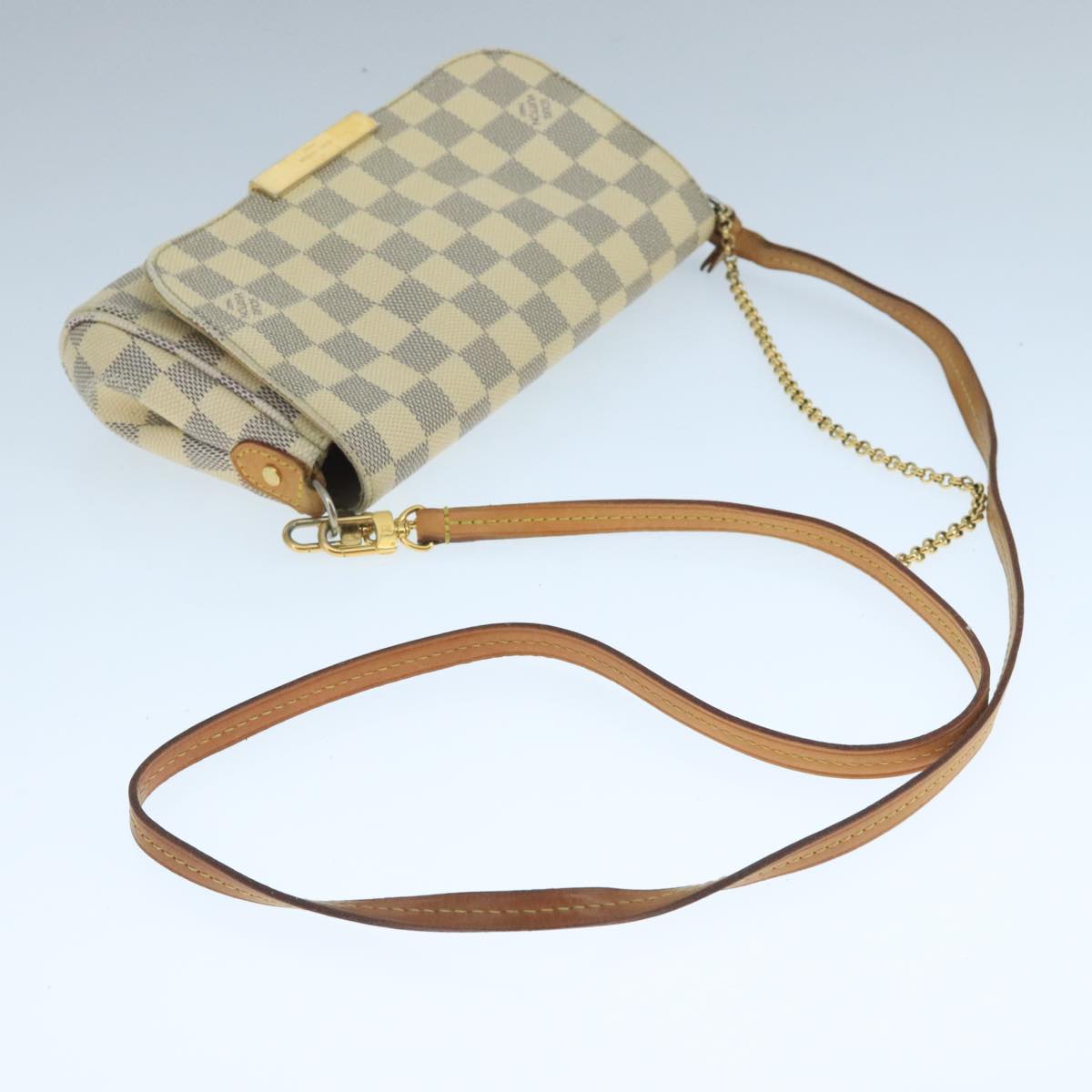 LOUIS VUITTON Damier Azur Favorit PM Shoulder Bag 2way N41277 LV 104352