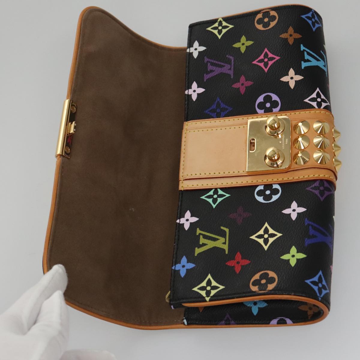 LOUIS VUITTON Multicolor Pochette Courtney Clutch Bag Black M45640 104372A