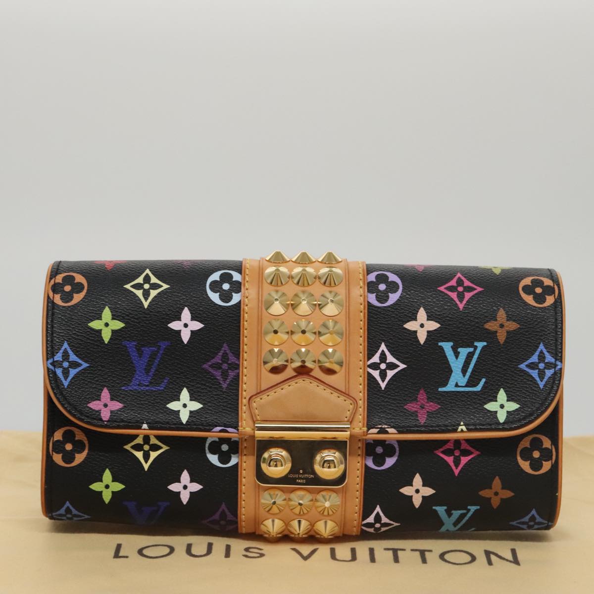 LOUIS VUITTON Multicolor Pochette Courtney Clutch Bag Black M45640 104372A