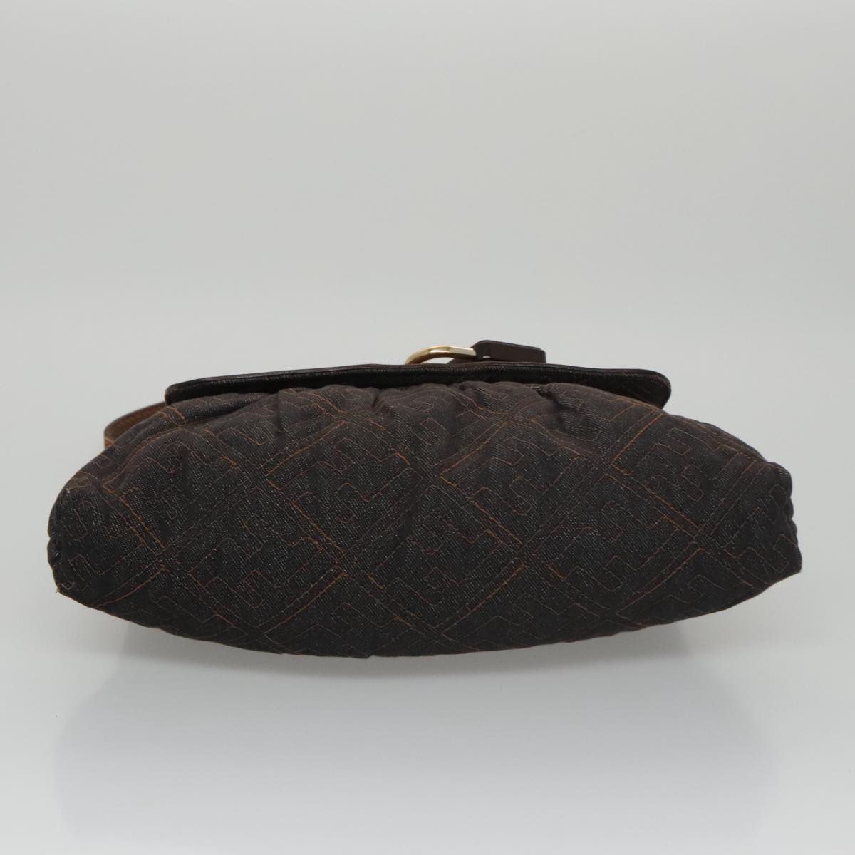 FENDI Zucca Canvas Shoulder Bag Denim Black 104385