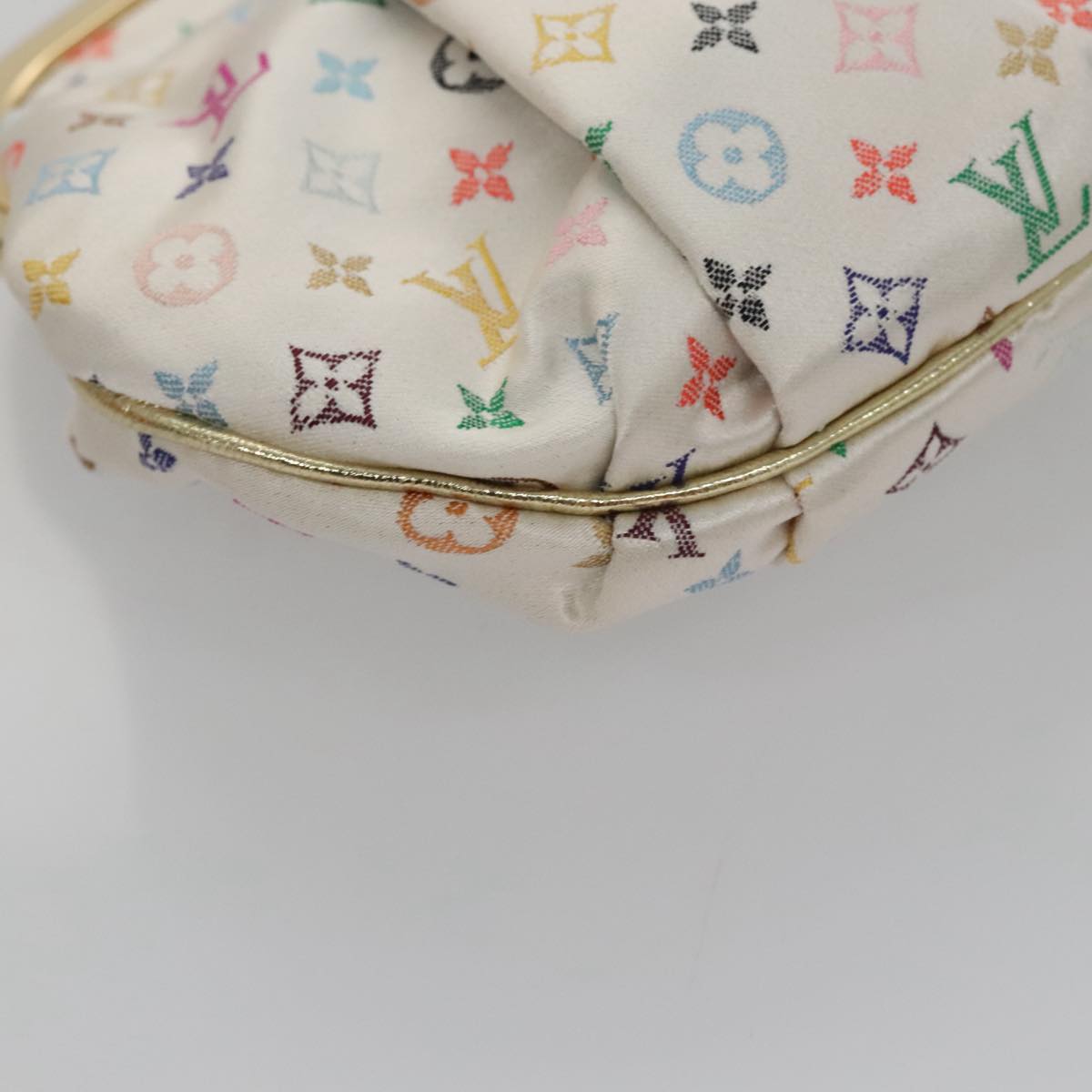 LOUIS VUITTON Multicolor Satin Omoniere Pouch White M92060 LV 104388S