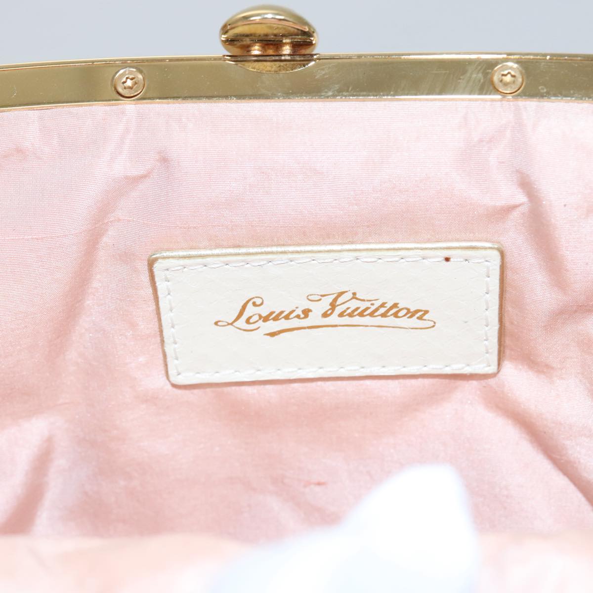 LOUIS VUITTON Multicolor Satin Omoniere Pouch White M92060 LV 104388S