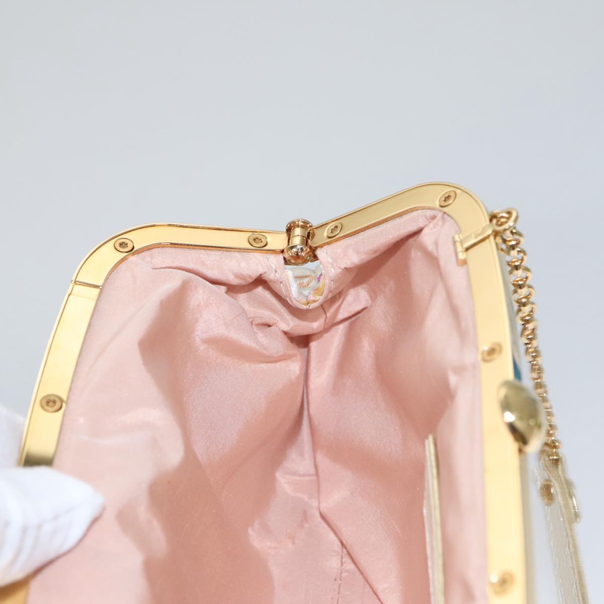 LOUIS VUITTON Multicolor Satin Omoniere Pouch White M92060 LV 104388S