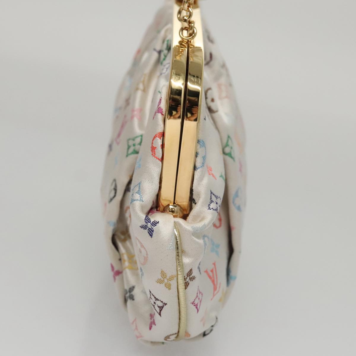 LOUIS VUITTON Multicolor Satin Omoniere Pouch White M92060 LV 104388S