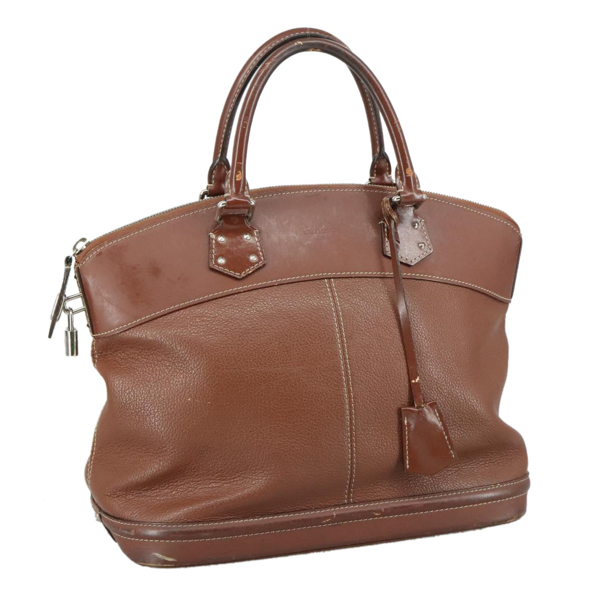 LOUIS VUITTON Suhari Lockit MM Hand Bag Leather Tanami LV 104391